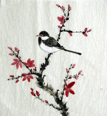 Pájaros y flores - Pintura china