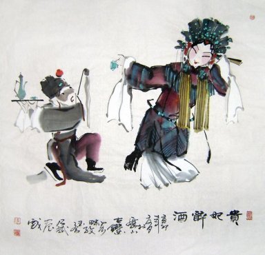 Opera Figures - Chinese Painting