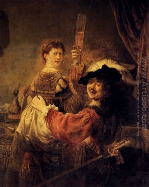 Rembrandt et Saskia dans la scène du fils prodigue dans le Tav