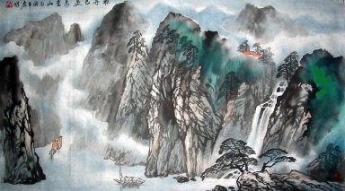 Faites un voyage en bateau - peinture chinoise