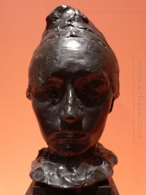 Porträt von Camille Claudel mit einer Haube 1886