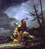 Cossack vechten om een Tijger