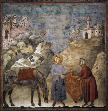 St Francis donnant son manteau à un pauvre 1299