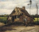 Stuga Med Peasant Coming Home 1885