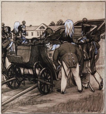 Ufficiali nei pressi di The Carriage 1905