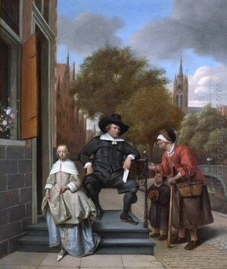 Бюргер Делфт и его дочери 1655