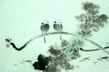 Birds & Bunga - Lukisan Cina