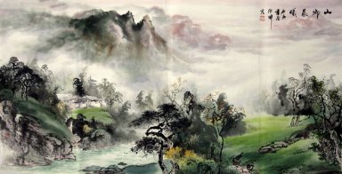 Montañas, agua - la pintura china