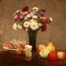 Asters et fruits sur une table 1868