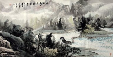 Bergen, water - Chinees schilderij