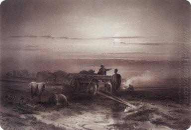 bivack i öknen konvojen Chumakov 1867 1