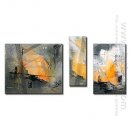 Tangan-Dicat Lukisan Oil Abstrak Oversized Lebar - Set Dari 3