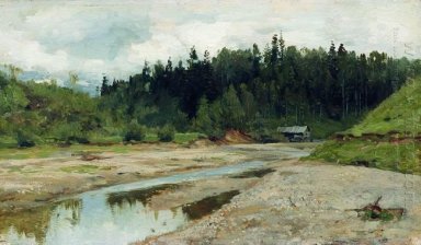 Fluss in den Wald 1886