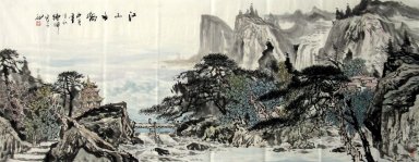 Berg, vatten - kinesisk målning