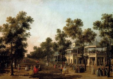 Gezien de grote wandeling vauxhall gardens met het orkest pavil