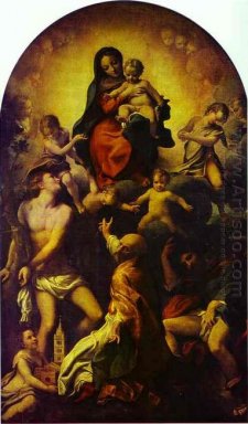 Madonna en kind Met St Sebastian 1524