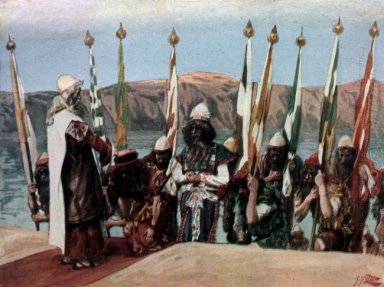 Moïse bénit Joshua devant le grand prêtre