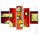 Hand-painted Abstract Oil Painting - Set of 5