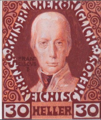 Entwurf für die Jubiläumsbriefmarke mit österreichischen Kaiser