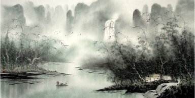 Mountain and waterfall - Chinese Painting