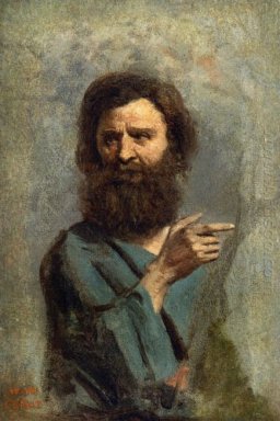 Cabeça de Bearded Man Estudo Para o baptismo de Cristo 1845