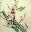 Pájaros y flores - Pintura china