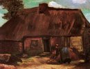 Cottage met Spittende vrouw 1885