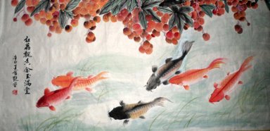 Fish & Bayberry - Chinesische Malerei