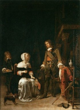 A Soldier Visiting a Young Lady