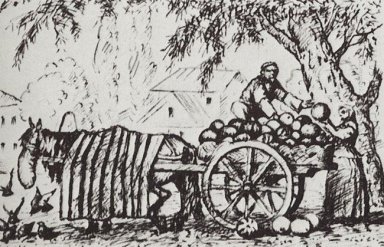 Tatar som säljer vattenmeloner 1924