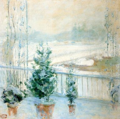 Balkon im Winter 1902