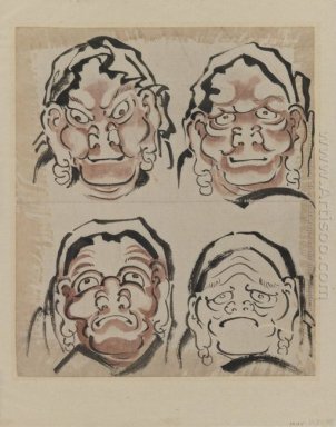 Sketsa Of Four Faces