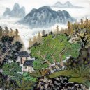 Une cour dans la montagne - Peinture chinoise