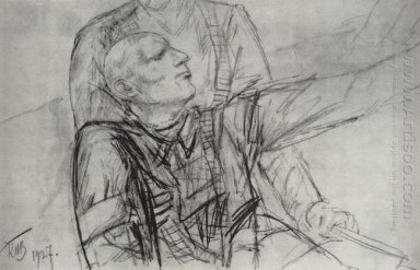 Zeichnung für die Malerei Tod von Kommissar 1927