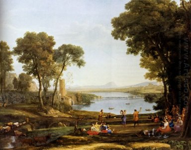 Landschaft mit der Heirat von Isaak und Rebekka 1648