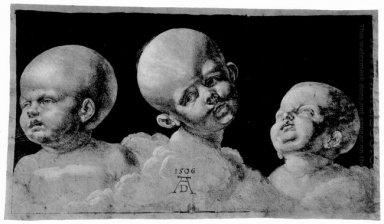 tre barnens huvuden