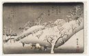 Abend Schnee auf dem Berg Asuka 1841