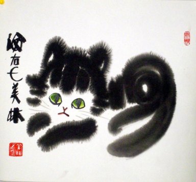 Cat-Freehand - Pintura Chinesa