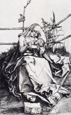Madonna op een met gras begroeide bank 1503