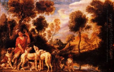 Hunter With His Dogs 1635