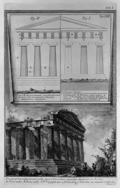 Cenografia Elevações e do Templo de Concordia em Agrigento