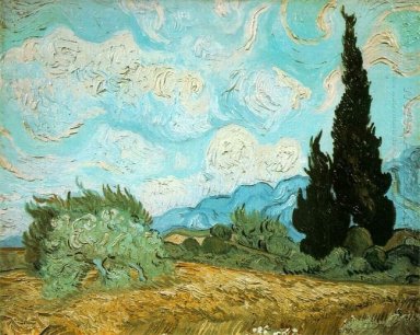 Wheat Field With Cypresses 1889