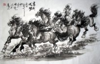 Horse-ToSuccess (Correte a destra) - Pittura cinese