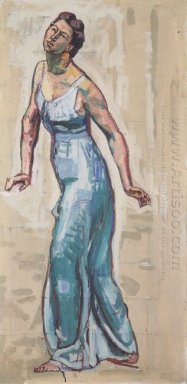Border Woman Figure In Blue Gwand 1915