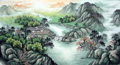 Bergen en water - Chinees schilderij