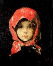 Маленькая девочка с красный платок