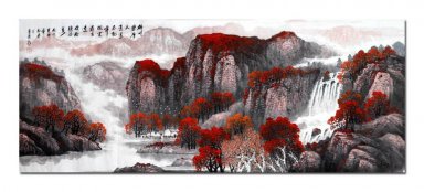 Berg, vatten- kinesisk målning
