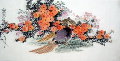 Pájaros y flores - Pintura china