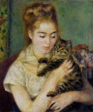 Donna con un gatto