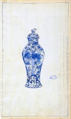 Blue And White Covered Urn
